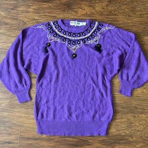 Vintage Oversized 80s Purple Sweater